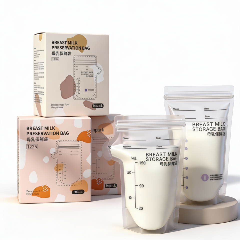 Wholesale Breast Milk Storage Bag with Temp Sensor Cartoon Design BPA-Free PET Material 180ml Capacity