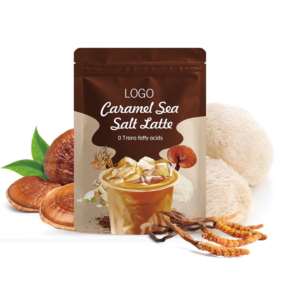 Custom Flavor Mixed Mushroom Extract Caramel Sea Salt Latte Beverage OEM/ODM Service Health Drink Manufacturer