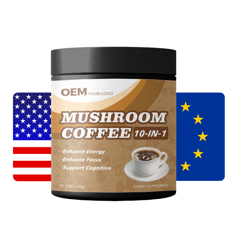 Factory Wholesale Instant Mixed Mushroom Coffee Powder Immune System Booster 100% Plant Based EU Compliant