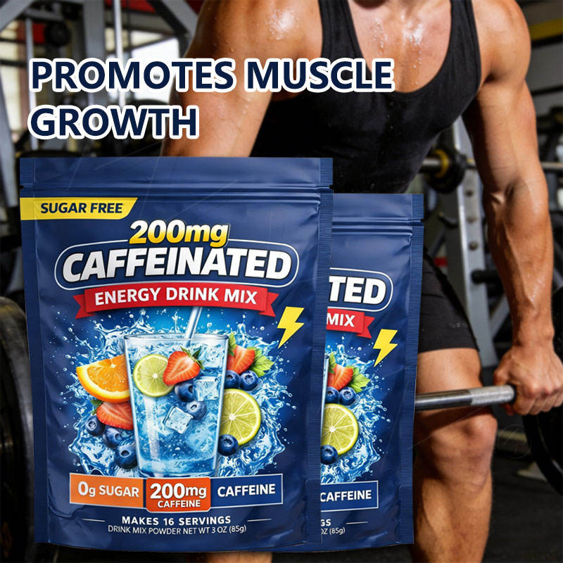 200mg Caffeinated Energy Drink Mix Boost Energy Focus And Endurance Fast Dissolving Powder For Daily Work Sports And Travel