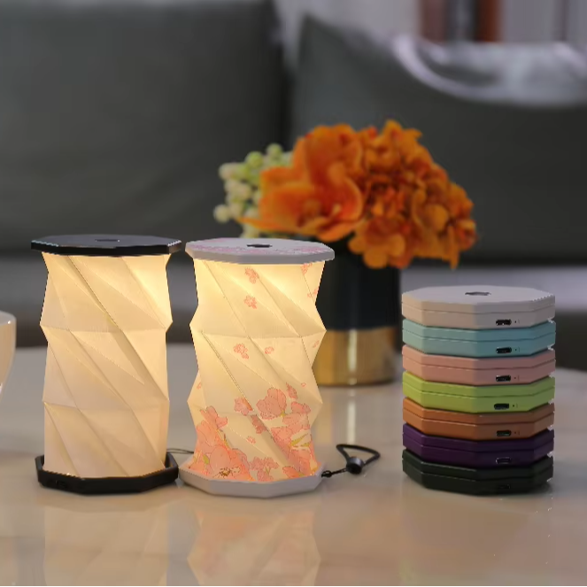 2025 Trending New Creative Folding Paper Lamp ABS Night Light Type-C Rechargeable LED Lights Promotional Practical Business Gift