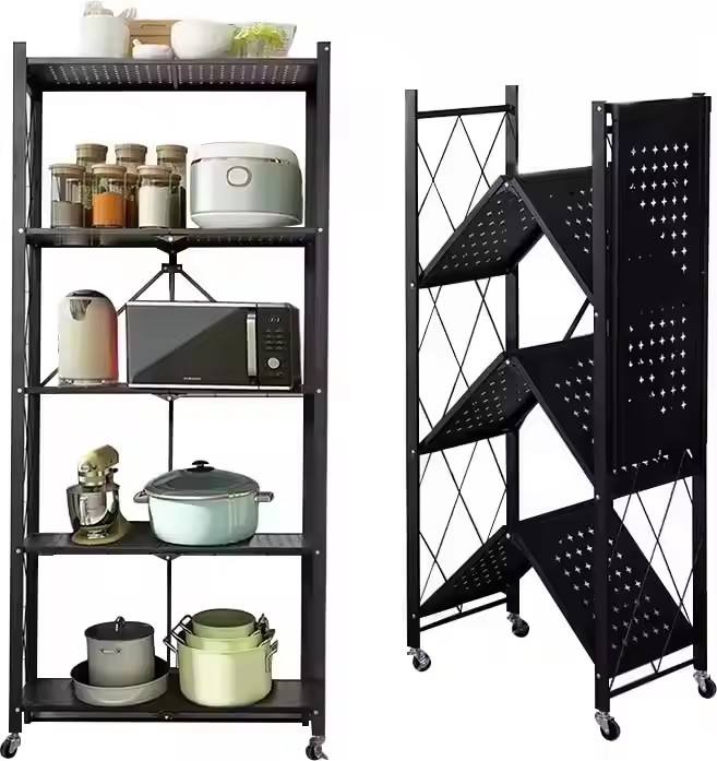 Wholesale Kitchen Multifunctional Shelf Foldable Storage 3 Tier 4 Tier 5 Tier Storage Shelves