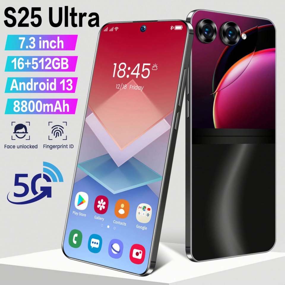 Feature Telefono Factory Price Telephone Portable S25 ultra 6.7inch Mobile Phone Android Smartphone