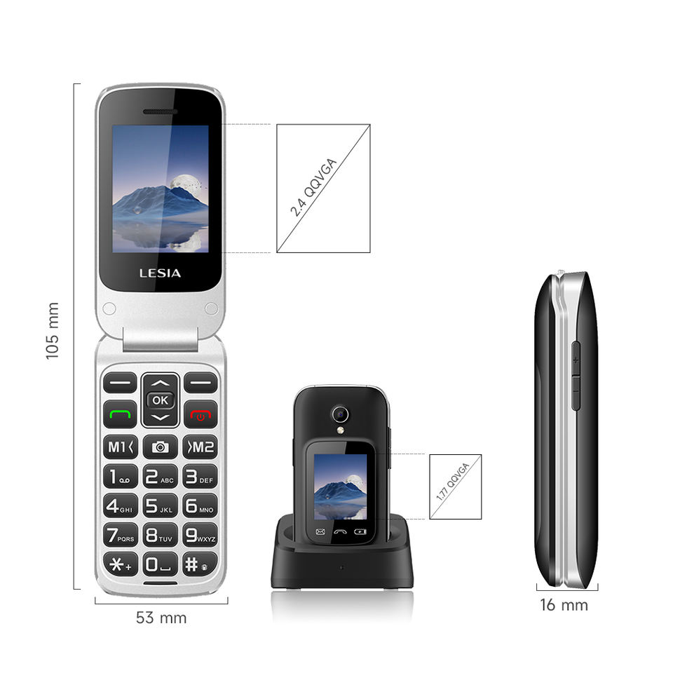 Low Price 4g Flip Oem Phone China Mobile Phone 2.4inch Unlocked Big Font Large Key Elderly Phone