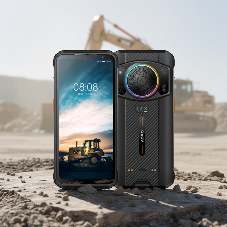 9600mAh Long Battery Rugged Phone with Night Vision Camera & OTG / IP68 Android 14 for Outdoor Emergency / AORO A25