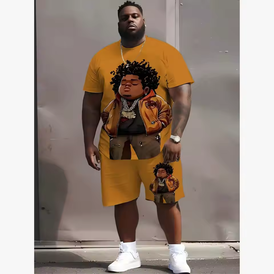 sublimation Men's Trendy Plus Size T-Shirt Set Vibrant Colors Personalized Patterns for Smart Casual Summer Wear Fashion Manufacturer