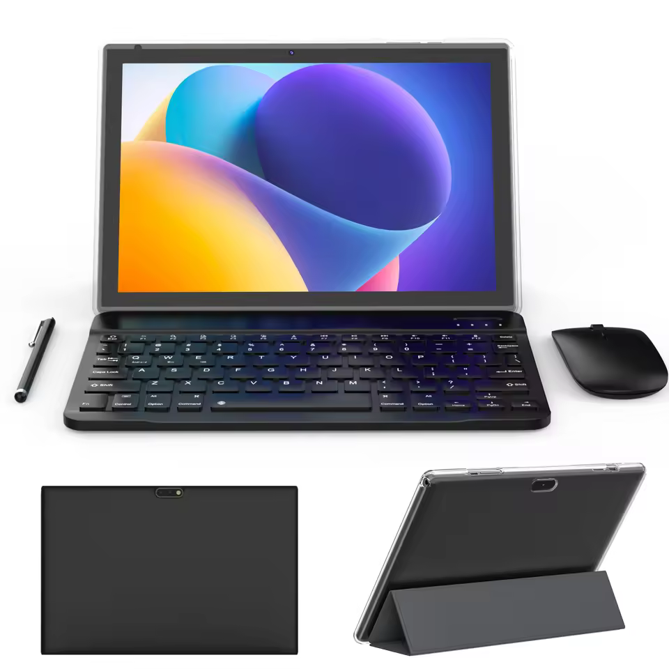 Hot Selling Business Tablet PC with 10.1 Inch Keyboard Mouse Leather Case Capacitive Screen Quad Core Processor for Education