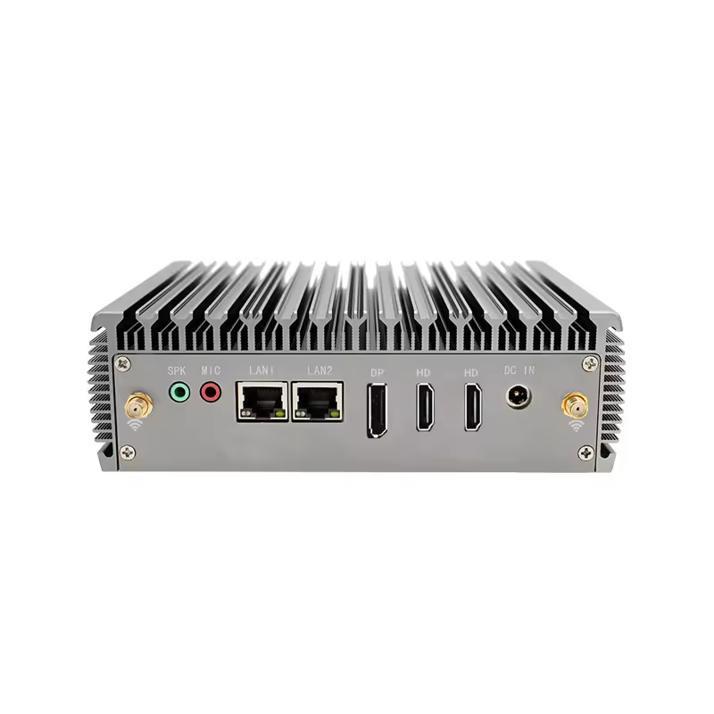 N100 Fanless Mini PC X86 Quad Core 2*RTL8111G/H Lan 12V Supports WiFi6 Dual HD DP 4K Display Embedded Computer