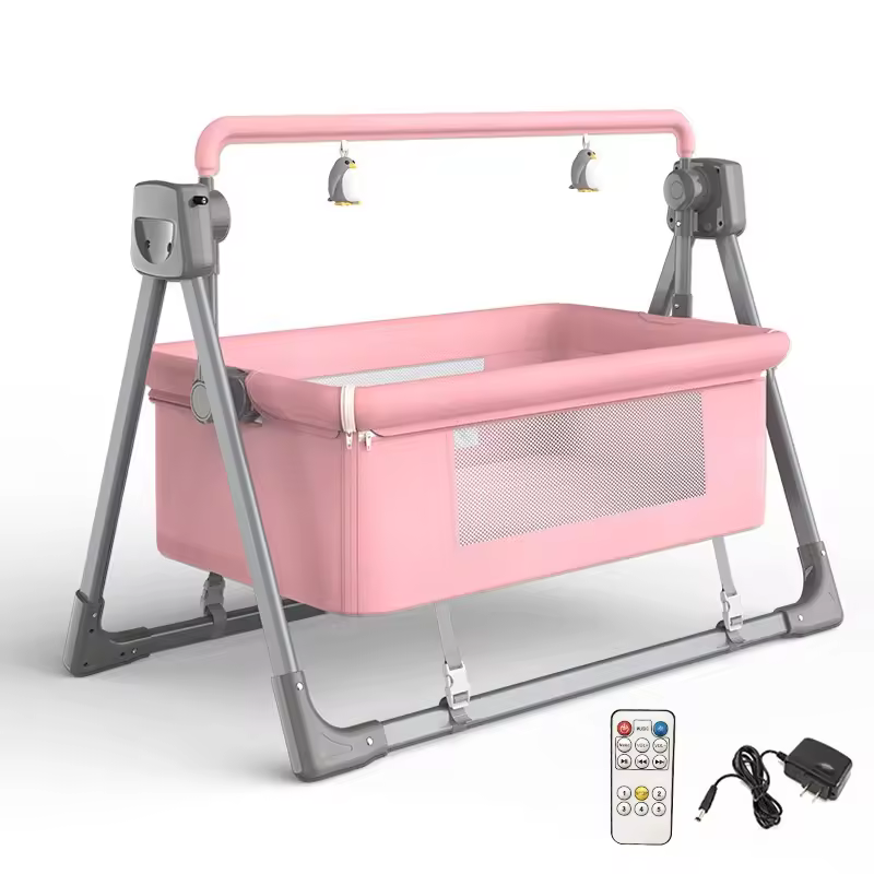 Multi-function Electric Baby Rocking Cradle Bed Easy Foldable Baby Bassinet with Music Mosquito Net Electronic Baby Swing Bed