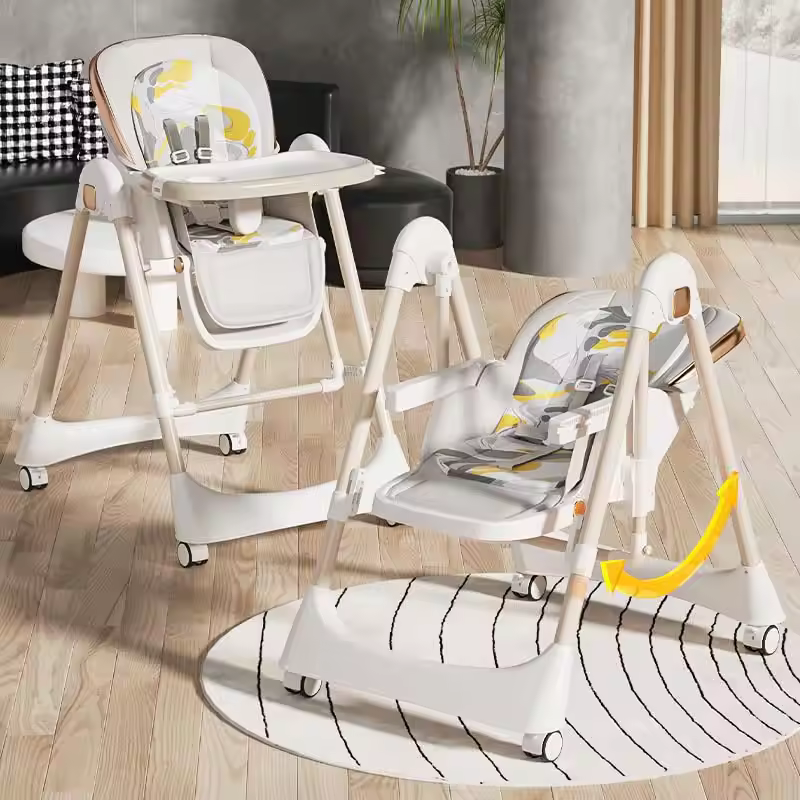 Modern Design Intelligent Swing Chair for Baby Plastic High Chair Safety Comfortable Eco-Friendly Gliding for Indoor Dining