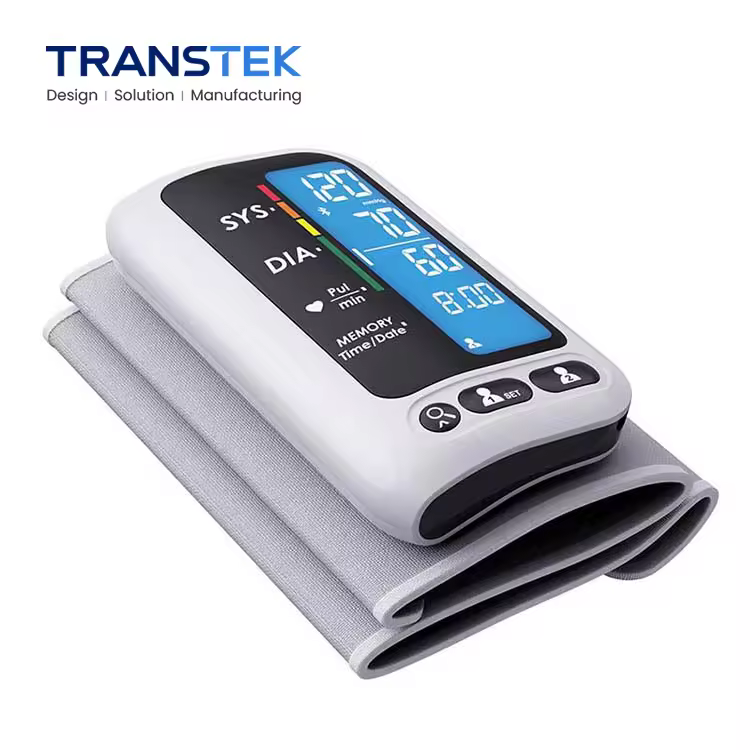 TRANSTEK All-in-one Portable Digital Arm Cuff Wireless BP Monitor Automatic Rechargeable Blood Pressure Meter with Bluetooth