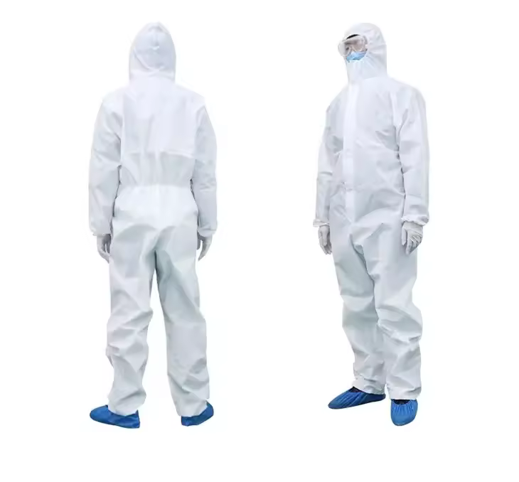 Type 5 6 Cheap Work Coveralls Disposable protection Coverall 50 55 Gsm Microporous Coverall with Hood and Without Bootcover