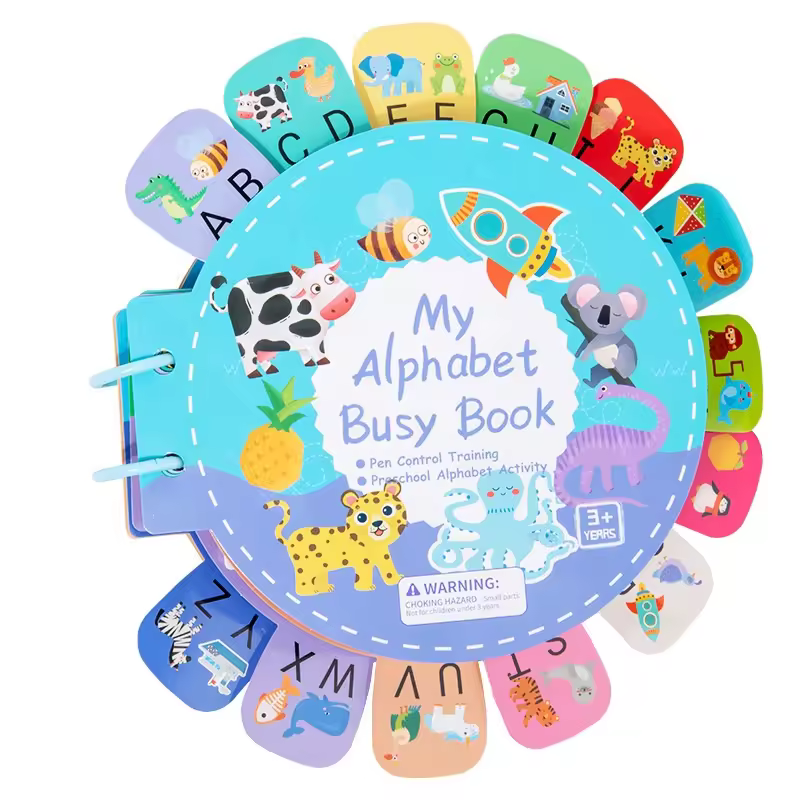 Cross Border Kids Early Education Busy Book Paper Flash Card Letter Word Recognition Puzzle Quiet Book Color Learning Toy