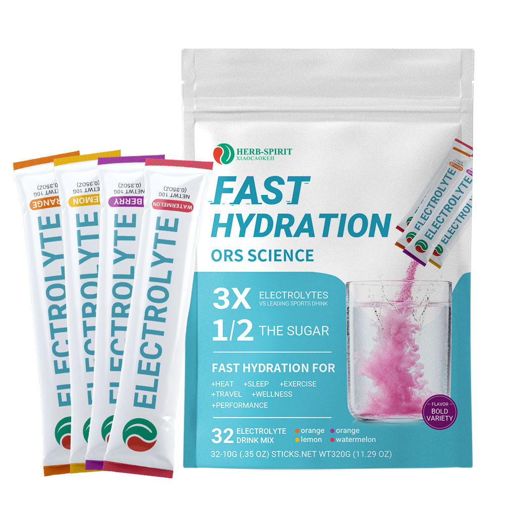 Organic Fruit Flavors Electrolyte Drinks Supports Electrolyte Balance 30 Sachets Electrolyte Hydration Powder Private Label